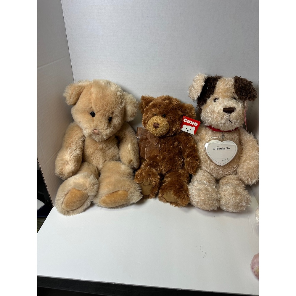 Gund Plush Lot Teddy Bears Dog Philbin Pink Tie Dye God Bless Baby 6pc Set